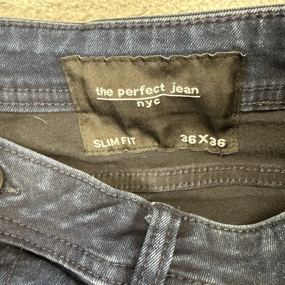 The Perfect Jean NYC‎ Slim Fit Jeans Mens 36x36 Blue Dark Wash Stretch Denim